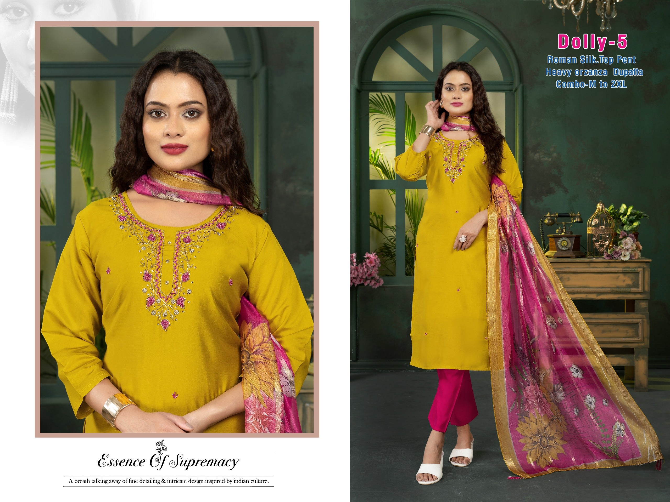 Fancy Roman silk 3pc set item